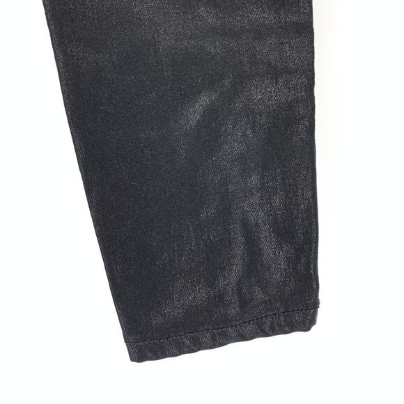 AllSaints Women's Size 27 Petrel Brodie Coated Skinny Jeans Black Ankle Zip - Picture 5 of 7